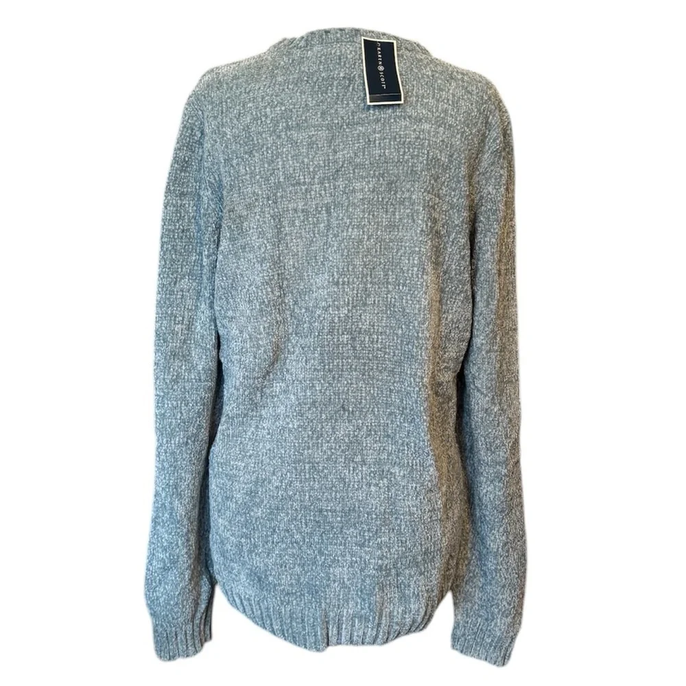 NWT Karen Scott Crewneck Chenille Fuzzy Sweater